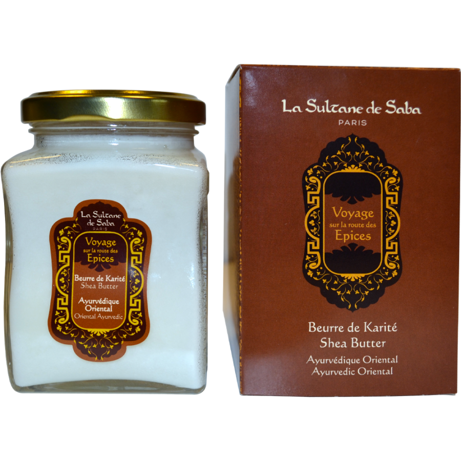 Beurre de karité ambre vanille patchouli du voyage ayurvédique de la Sultane de Saba